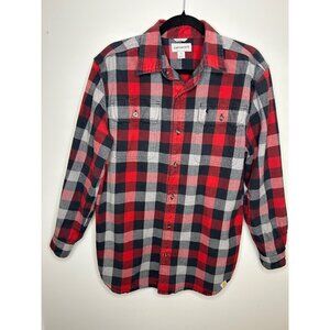 Carhartt original for Men’s Medium red and grey button up shirt 100% Cotton